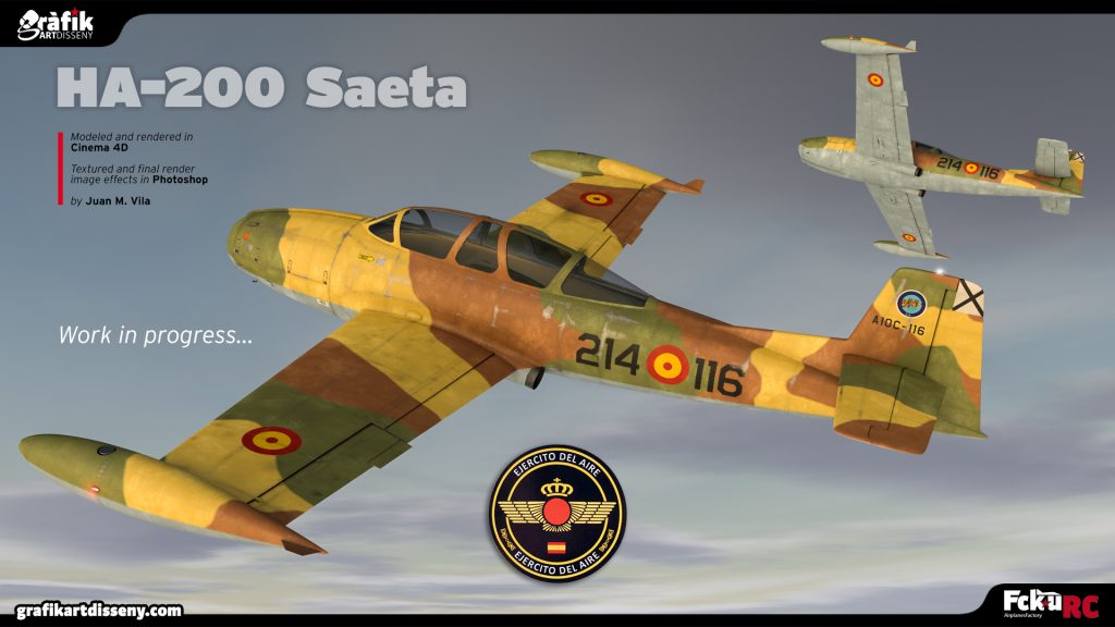 Ha-200 Saeta modelado en Cinema 4D